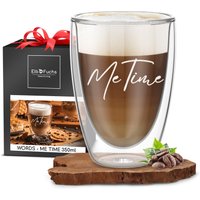 Doppelwandiges Latte Macchiato Glas | Me Time 350Ml [Perfektes Geschenk] Ideal Als Thermogläser Für Cappuccino Kaffegläser Teegläser von ElbFuchs