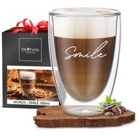 Doppelwandiges Latte Macchiato Glas | Smile 350Ml [Neu] Ideal Als Thermogläser Für Cappuccino Kaffegläser Teegläser von ElbFuchs