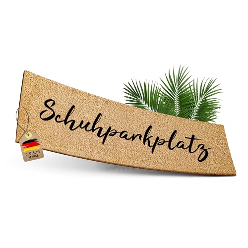 ElbFuchs® Schuhparkplatz Kokos Fußmatte 100x35cm | Rutsch- und wetterfeste Schuhmatte Abtropfmatte und Schuhablage | Fussmatte innen und außen überdacht von ElbFuchs