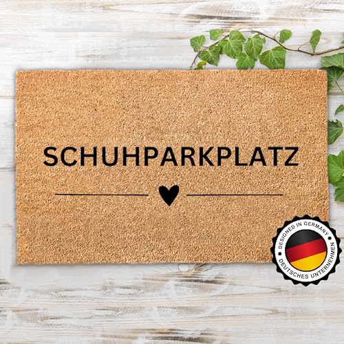 ElbFuchs® Kokos Fußmatte Schuhparkplatz 60x40cm | Rutsch- und wetterfeste Schuhmatte Abtropfmatte und Schuhablage | Fussmatte Kokos Innen und Außen überdacht von ElbFuchs