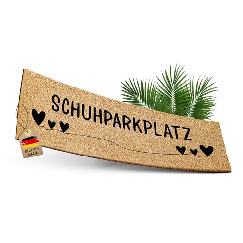 ElbFuchs Schuhparkplatz Kokos Fußmatte 100x35cm | Rutsch- und wetterfeste Schuhmatte Abtropfmatte und Schuhablage | Fussmatte innen und außen überdacht… von ElbFuchs