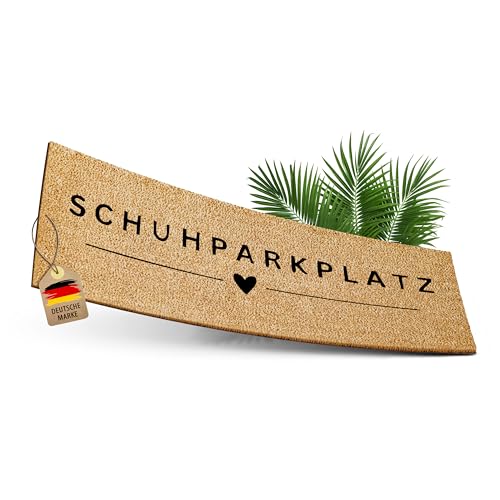 ElbFuchs® Schuhparkplatz Kokos Fußmatte 75x25cm | Rutsch- und wetterfeste Schuhmatte Abtropfmatte und Schuhablage | Fussmatte Innen und Außen überdacht von ElbFuchs