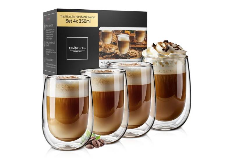 ElbFuchs Latte-Macchiato-Glas Milan 350ml, 4-tlg., Doppelwandiger Thermoeffekt ElbFuchs Latte-Macchiato-Glas Milan 350ml, 4-tlg., Doppelwandiger Thermoeffekt von ElbFuchs