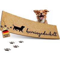 Elbfuchs® Kokos Fußmatte Hereingedackelt| 60x40cm | Extra Rutsch - Und Wetterfeste Schmutzfangmatte Kokosmatte Innen - Außen Türmatte von ElbFuchs