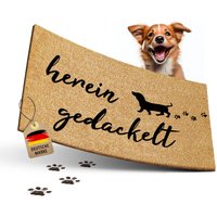 Elbfuchs® Kokos Fußmatte Hereingedackelt| 60x40cm | Extra Rutsch - Und Wetterfeste Schmutzfangmatte Kokosmatte Innen - Außen Türmatte von ElbFuchs