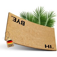 Elbfuchs® Kokos Fußmatte Hi & Bye | 60x40cm Extra Rutsch - Und Wetterfeste Schmutzfangmatte Kokosmatte Innen - Außen Fußabtreter von ElbFuchs