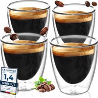 Espressotassen Set | 4x 80Ml Doppelwandige Espresso Gläser | Thermogläser Doppelwandig Spülmaschinenfeste Espressokaffeetassen von ElbFuchs