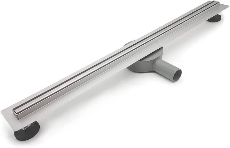 Elbe Duschrinne Linear 60-80 cm,Siphon mit Geruchsstop und Haarsieb, Set, mit Bodenbefestigung, Randablauf, Edelstahl Ablaufrinne, 70 cm von Elbe