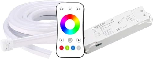 Neon RGB LED Streifen 1-50m mit S3 Kontroller Neonflex diffus diffusion Strip Band leisten wasserfest IP65 (5M) von Elbe