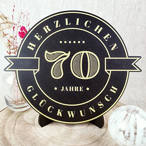 70 Geburtstag Frauen/Männer - Holzscheibe mit eigenem Text - Geburtstag 70, 70. Geburtstag Männer Geschenk 70. Geburtstag Deko 70 Geburtstag Mann 70, 70 Jahre - Personalisierbar mit Namen aus Holz von Elbeffekt