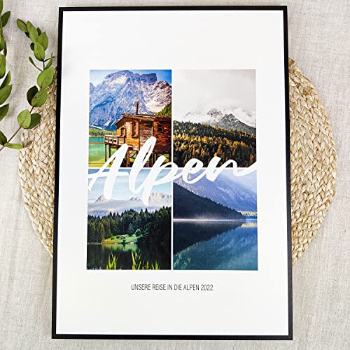 Alpen Geschenk Holzbild - Foto Geschenk - personalisierbar zum Hinstellen/Aufhängen optional beleuchtet Alpen Souvenir, Alpen Deko, Alpen Urlaub, Alpen Geschenke - personalisierte Geschenke von Elbeffekt