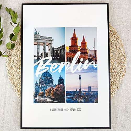 Berlin Geschenk Holzbild - Foto Geschenk - personalisierbar zum Hinstellen/Aufhängen optional beleuchtet Berlin Souvenir, Berlin Deko, Berlin Urlaub, Berlin Geschenke - personalisierte Geschenke von Elbeffekt