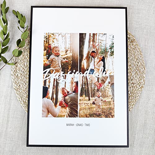 Das Sind Wir Geschenk Holzbild - Foto Geschenk - personalisierbar zum Aufhängen/Hinstellen optional beleuchtet Geschenk Für Frauen, Geschenk Für Männer, Familien Geschenke - personalisierte Geschenke von Elbeffekt