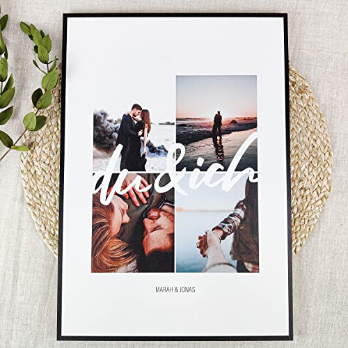 Du & Ich Geschenk Holzbild - Foto Geschenk - personalisierbar zum Aufhängen/Hinstellen optional beleuchtet Geschenke Für Paare, Pärchen Geschenke, Partner Geschenke - personalisierte Geschenke von Elbeffekt