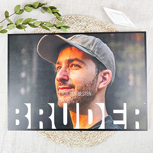 Bruder Geschenke Holzbild - Foto Geschenk - personalisierbar zum Hinstellen/Aufhängen optional beleuchtet Beste Freundin, Weihnachtsgeschenke Beste Freundin, BFF Sachen - personalisierte Geschenke von Elbeffekt