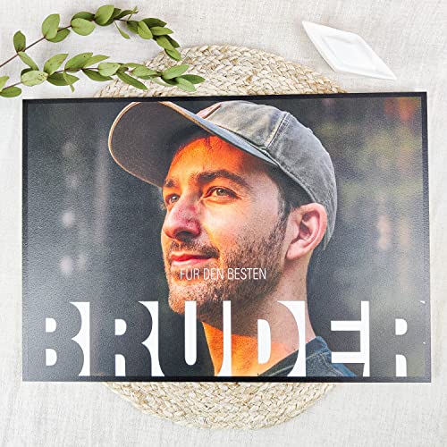 Elbeffekt Bruder Geschenke Holzbild - Foto Geschenk - personalisierbar zum Hinstellen/Aufhängen optional beleuchtet Beste Freundin, Beste Freundin, BFF Sachen - personalisierte Geschenke von Elbeffekt