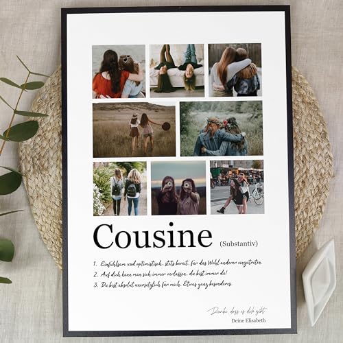 Elbeffekt Cousine Geschenk Weihnachten - Personalisiertes Fotogeschenk auf Holz - Geschenke Für Cousine, Cousinen Geschenk, Geschenk Cousine Geburtstag, Geschenk Cousine, Beste Cousine, 8 Bilder von Elbeffekt