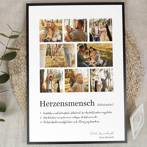 Elbeffekt Herzensmensch Geschenk Weihnachten - Personalisiertes Fotogeschenk auf Holz - Geschenk Herzensmensch, Herzensmensch Geschenk Geburtstag, Geschenk Herzensmensch Weihnachten, 8 Bilder von Elbeffekt