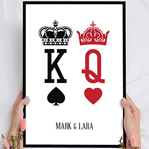 Elbeffekt Holzbild Karten - personalisierbar zum Hinstellen/Aufhängen optional beleuchtet, King & Queen mit Spruch auf Holz - Wand-Bild Aufsteller Dekoration - persönliches Geschenk Elbeffekt Holzbild Karten - personalisierbar zum Hinstellen/Aufhängen optional beleuchtet, King & Queen mit Spruch auf Holz - Wand-Bild Aufsteller Dekoration - persönliches Geschenk von Elbeffekt