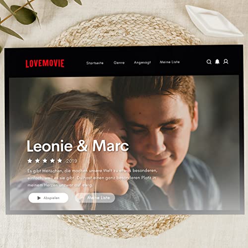 Elbeffekt Lovestory Holzbild - Foto Geschenk - personalisierbar zum Hinstellen/Aufhängen Opt. beleuchtet personalisierte Geschenke, männer Geschenke, Love - personalisierte Geschenke von Elbeffekt