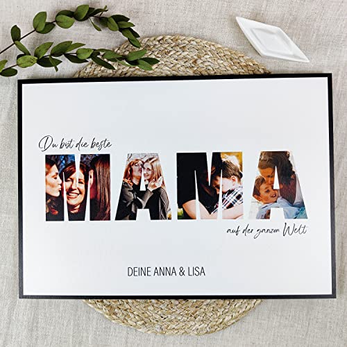 Muttertagsgeschenk für Mama Geschenk Holzbild - Foto Geschenke - personalisierbar zum Hinstellen/Aufhängen opt. beleuchtet Für Mama, Geschenk Für Mama, Beste Mama der Welt, personalisierte Geschenke von Elbeffekt