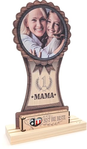 Elbeffekt Muttertag Geschenk - Beste Mama der Welt Holz Foto Deko - Geschenkidee Muttertag, Geschenke für Mama, Geschenkidee Muttertag, Mutter Geschenk Geburtstag, Mutter Geschenke von Elbeffekt