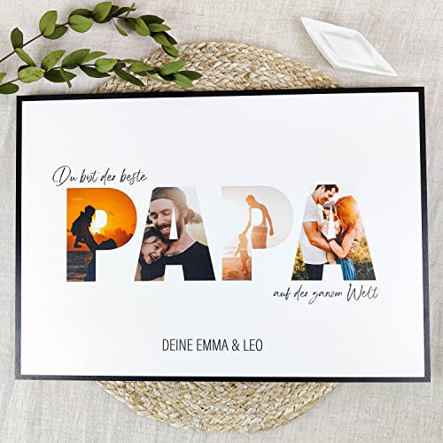Vatertagsgeschenk - Papa Geschenk Holzbild - Foto Geschenk - personalisierbar zum Hinstellen/Aufhängen optional beleuchtet Vatertag, Für Papa, Geschenk Papa, Vater Geschenk - personalisierte Geschenke von Elbeffekt