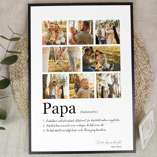 Elbeffekt Papa Geschenk Weihnachten - Personalisiertes Fotogeschenk auf Holz - Geschenk für Papa, Bester Papa, Geschenk Papa, Geschenke für Papa zum Geburtstag, Bester Papa Geschenke, 8 Bilder von Elbeffekt