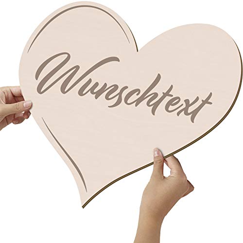 Elbeffekt Vintage Herz Schild aus Echtholz - personalisierbares Geschenk für Frauen - Schlafzimmer Deko - personalisierbar zum Hinstellen/Aufhängen - Herz Geschenk - persönliches Geschenk von Elbeffekt