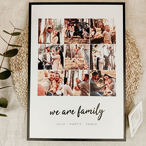 Elbeffekt We Are Family Holzbild - Foto Geschenk - personalisierbar zum Hinstellen/Aufhängen Opt. beleuchtet, Geschenke für Frauen - personalisierte Geschenke von Elbeffekt