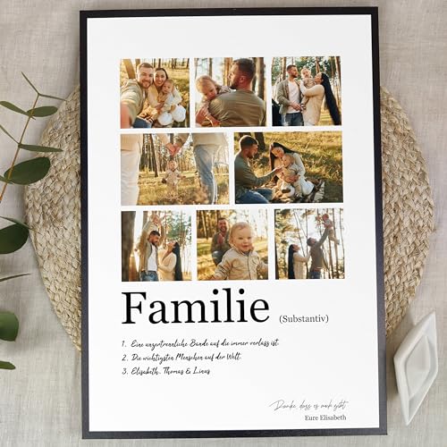 Familie Geschenk - Personalisiertes Fotogeschenk auf Holz - Geschenk Familie, Familie Geschenk Geburtstag, Geschenk Familie Weihnachten, Geschenk Für Familie, Geschenk Familie Personalisiert, 8 Bilder von Elbeffekt