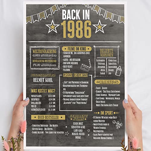 39 Geburtstag Männer & Frauen Holzbild Back in 1986 Chronik personalisierbar zum Hinstellen/Aufhängen opt. beleuchtet, 39 Geburtstag Frau & Mann, 39 Geburtstag Frauen, 39. Geburtstag Frauen & Männer von Elbeffekt