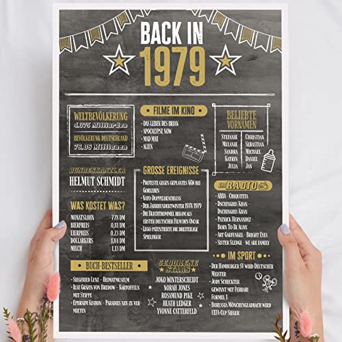 46 Geburtstag Mann & Frau Holzbild Back in 1979 Chronik personalisierbar zum Hinstellen/Aufhängen opt. beleuchtet, 46 Geburtstag Frauen & Männer, 46 Geburtstag Frau, 46. Geburtstag Frau & Mann Deko von Elbeffekt