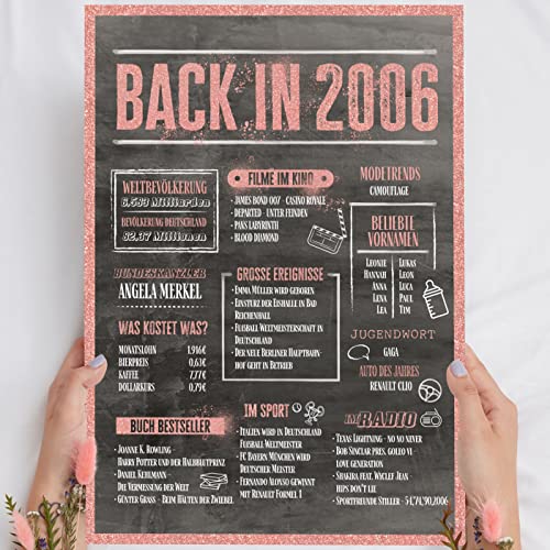 19. Geburtstag Mädchen Rosegold Holzbild Back in 2006 personalisierbar zum Hinstellen/Aufhängen opt. beleuchtet, 19 Geburtstag Mädchen, Geschenke zum 19 Geburtstag Mädchen, Geschenk 19 Geburtstag von Elbeffekt