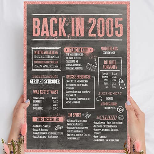 20 Geburtstag Frauen Rosegold Holzbild Back in 2005 personalisierbar zum Hinstellen/Aufhängen opt. beleuchtet, 20 Geburtstag Frau Deko, 20 Geburtstag Frau, 20. Geburtstag Frau, Geschenk 20 Geburtstag von Elbeffekt