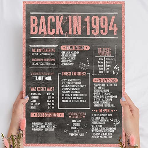 31 Geburtstag Frauen Rosegold Holzbild Back in 1994 personalisierbar zum Hinstellen/Aufhängen opt. beleuchtet, 31 Geburtstag Frau Deko, 31 Geburtstag Frau, 31. Geburtstag Frau, Geschenk 31 Geburtstag von Elbeffekt