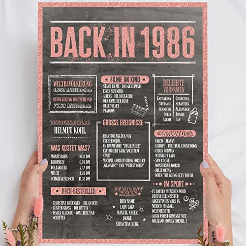 39 Geburtstag Frauen Rosegold Holzbild Back in 1986 personalisierbar zum Hinstellen/Aufhängen opt. beleuchtet, 39 Geburtstag Frau Deko, 39 Geburtstag Frau, 39. Geburtstag Frau, Geschenk 39 Geburtstag von Elbeffekt