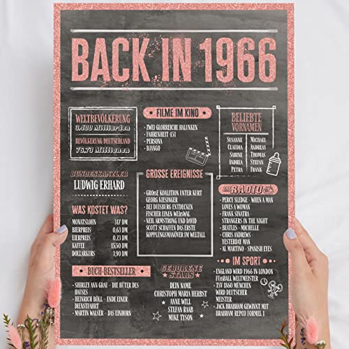 59 Geburtstag Frauen Rosegold Holzbild Back in 1966 personalisierbar zum Hinstellen/Aufhängen opt. beleuchtet, 59 Geburtstag Frau Deko, 59 Geburtstag Frau, 59. Geburtstag Frau, Geschenk 59 Geburtstag von Elbeffekt