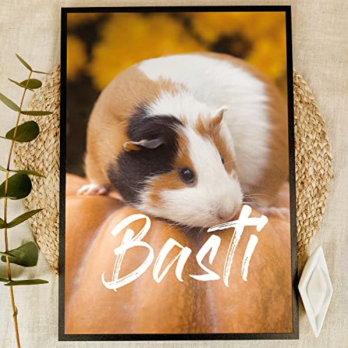 Mein Meerschweinchen Geschenk Holzbild - Foto Geschenk - personalisierbar zum Hinstellen/Aufhängen opt. beleuchtet Meerschweinchen Spielzeug, Meerschweinchen Zubehoer - personalisierte Geschenke von Elbeffekt