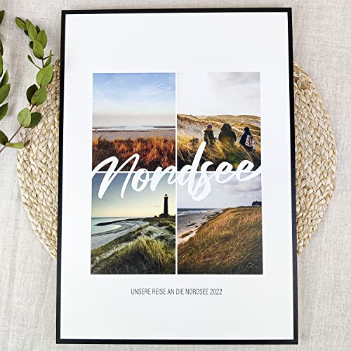 Nordsee Geschenk Holzbild - Foto Geschenk - personalisierbar zum Hinstellen/Aufhängen opt. beleuchtet Nordsee Souvenir, Nordsee Deko, Nordsee Urlaub, Nordsee Geschenke - personalisierte Geschenke von Elbeffekt