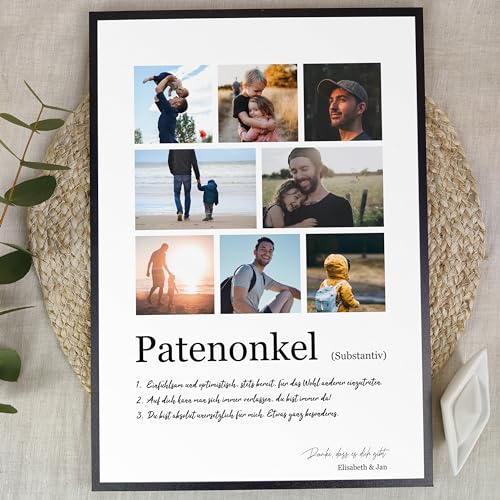 Patenonkel Geschenk Weihnachten - Personalisiertes Fotogeschenk auf Holz - Geschenk Patenonkel, Patenonkel Geschenk Geburtstag, Geschenk Patenonkel Weihnachten, Geschenk Für Patenonkel, 8 Bilder von Elbeffekt