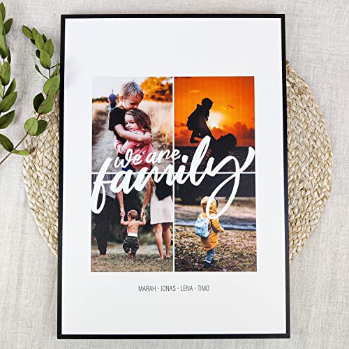 We are Family Geschenk Holzbild - Foto Geschenk - personalisierbar zum Aufhängen/Hinstellen optional beleuchtet Paar Geschenk, Pärchen Geschenke, Geschenke Für Frauen - personalisierte Geschenke von Elbeffekt