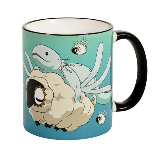 Elbenwald Anime Tasse mit Wollkäfer Motiv Rundumdruck - 320 ml Fassungsvermögen 9 cm Höhe - Kaffeebecher für Die Braut des Magiers Fans - Keramik - Blau von Elbenwald