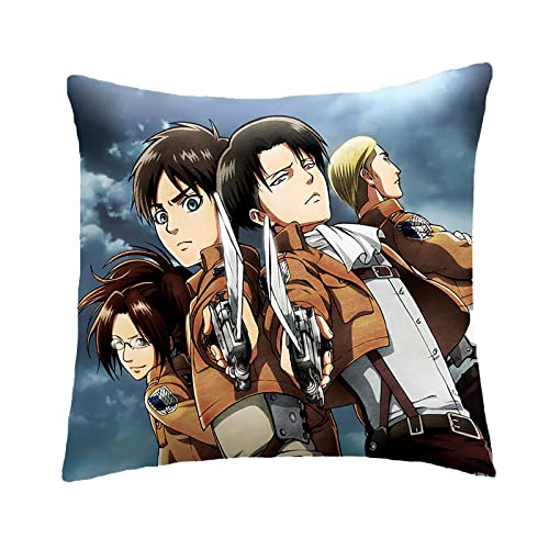 Elbenwald Attack on Titan Kissen mit Scouts Motiv für Herren Damen Unisex 40 x 40 cm Mehrfarbig von Elbenwald