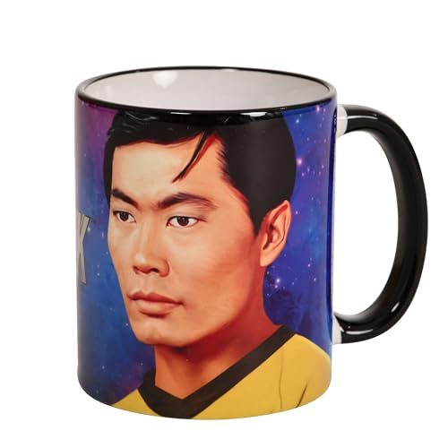 Elbenwald Star Trek Tasse mit Lieutenant Sulu Motiv Rundumdruck Keramik 320 ml mehrfarbig von Elbenwald