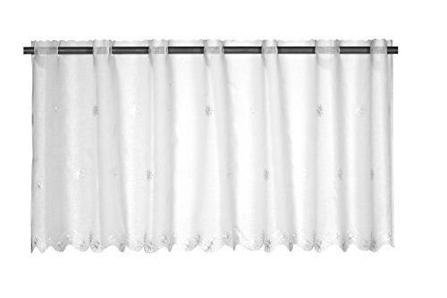 Elbersdrucke transparente Bistrogardine Sun Valley 00 weiß 48 x 150 cm Scheibengardine für Wohnzimmer Schlafzimmer Flur 195052 von Elbersdrucke