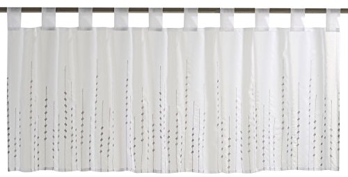 Elbersdrucke Helio 07 weiß-grau Bistrogardine, Polyester, 48 x 140 cm von Elbersdrucke