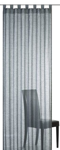 Elbersdrucke halbtransparente Gardine Schlaufenschal Effecto 17 anthrazit 255 x 140 cm Vorhang für Wohnzimmer Schlafzimmer Flur 186784 von Elbersdrucke