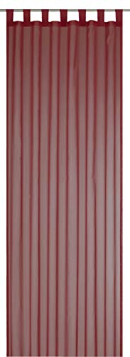 Elbersdrucke transparente Gardine Schlaufenschal Feel Good Uni 04 rot 255 x 140 cm Vorhang mit Schlaufen für Wohnzimmer Schlafzimmer Flur 198282 von Elbersdrucke