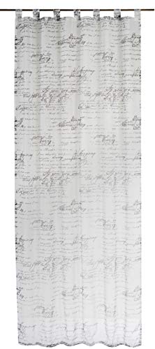 Elbersdrucke transparente Gardine Schlaufenschal Loveletter 00 weiß 255 x 140 cm Vorhang mit Schlaufen für Wohnzimmer Schlafzimmer Flur 198701 von Elbersdrucke